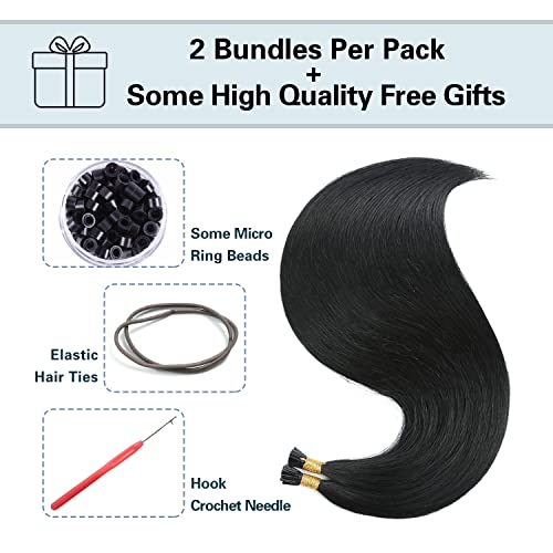 Sunya I Tip Hair Extensions 14" Jet Black 50 Strands