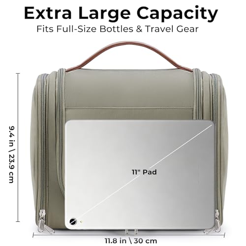 Ralnitote Green Large Hanging Travel Toiletry Bag for Men