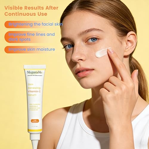 10% Vitamin C Serum for Face - with Hyaluronic Acid, Brightening Facial Serum, Skin Care for Glowing Complexion
