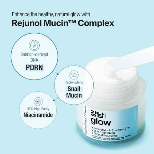 Rejunol Mucin PDRN Facial Cream 3.7 floz - 91.5% Snail Mucin Moisturizer with Hyaluronic Acid & Panthenol I Korean Skincare I Face Moisturizer for Women | Salmon DNA