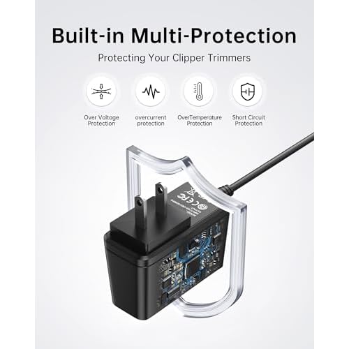 VHBW Charger Cord for Philips Norelco MG3740 & QP2520 Only, 4.3V 70mA Power Adapter, 6FT Replacement Charging Cable