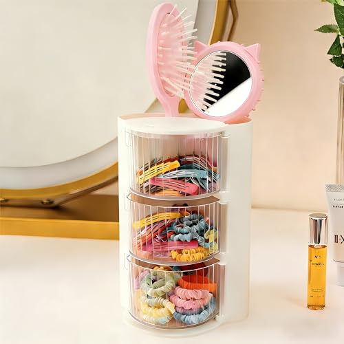 Rotating Hair Accessory Organizer - 3-Layer Makeup Brush Holder