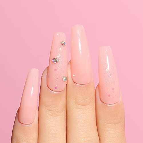 AIMEILI Hema Free Rubber Base Gel For Nails, Soak Off U V LED Clear Sheer Gel Nail Polish, 4 in 1 Nail Strengthen/Enhance/Base Coat/Color Set Of 6pcs X 10ml - Kit 45