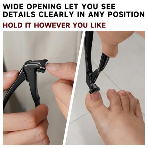 Ergonomic Long Handled Toenail Clippers for Seniors - 4.5" Angled Head