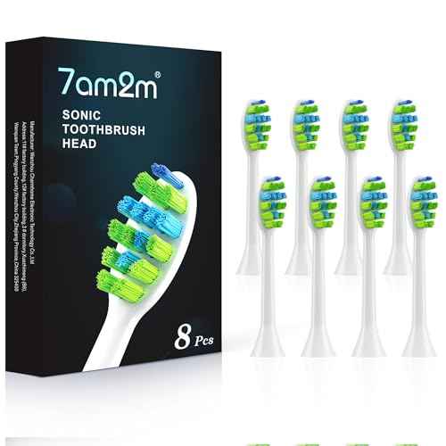 7AM2M AM100/AM105/AM111 Electric Toothbrush Brush Heads x 8 for 7AM2M Electric Toothbrush ONLY (White)