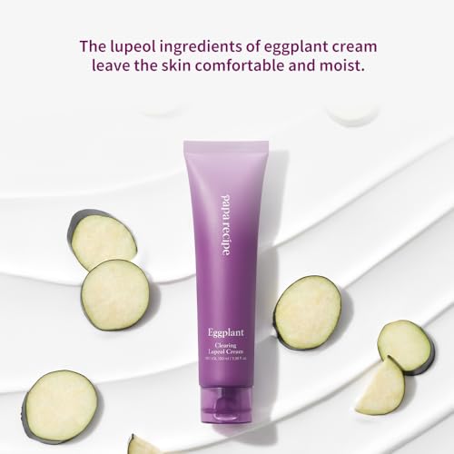 Papa Recipe Eggplant Clearing Lupeol Cream(3.38fl oz/100ml) - Soothing & Hydrating Face Moisturizer Cream for Dry Skin, Oil Water Balance Care, Sensitive, Acne-Prone Skin Friendly, Korean Face Cream