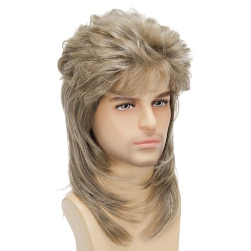 Mullet Wig Blonde 80s Punk Rocker Men's Hair