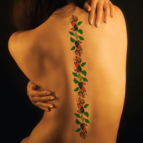 Long Lasting Flower Temporary Tattoo - 10 Sheet Set