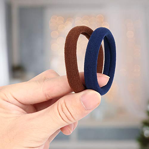 BAOLI Blue Seamless Hair Ties - Large Ponytail Holders, 100 Pack
