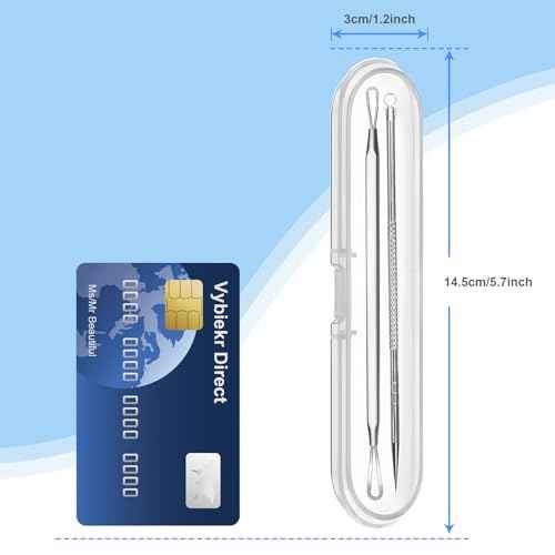 Stainless Steel Blackhead Remover, Pimple Extractor, Pimple Popper, Comedone Extractor, Surgical Grade Acne Treatment Tool, 3rd Generation Blemish Removal Kit for Face, Nose, T-Zone, 2Pcs
