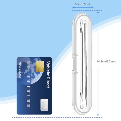 Blackhead Remover Kit - Stainless Steel Comedone Extractor for Face & Nose