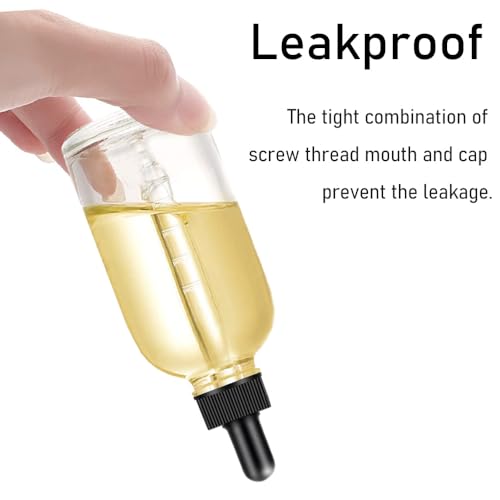 2 Pack 4oz Clear Glass Dropper Bottles for Essential Oils
