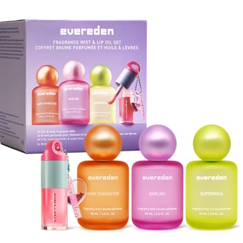 Evereden Kids Fragrance Gift Set - 3 Hair & Body Mists + Lip Oil