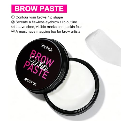 Brow Mapping Paste Kit with 2 Angled Brushes - 20g White