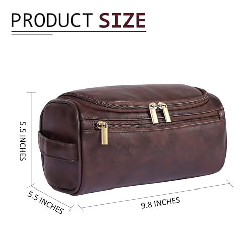 Travel Toiletry Bag for Men & Women | Water-Resistant PU Leather
