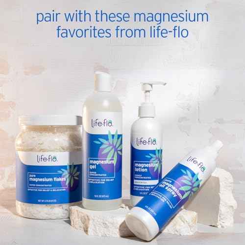 LIFE-FLO Magnesium Lotion - New and Improved Unscented Body Lotion with Magnesium Chloride from The Zechstein Seabed - Soothes Muscles and Joints When Massaged into The Skin - Hypoallergenic - 8oz