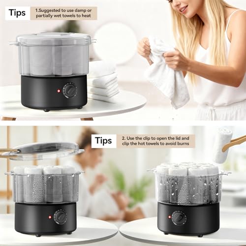Mini Hot Towel Warmer - 1 Min Steam, 420W Fast Heating