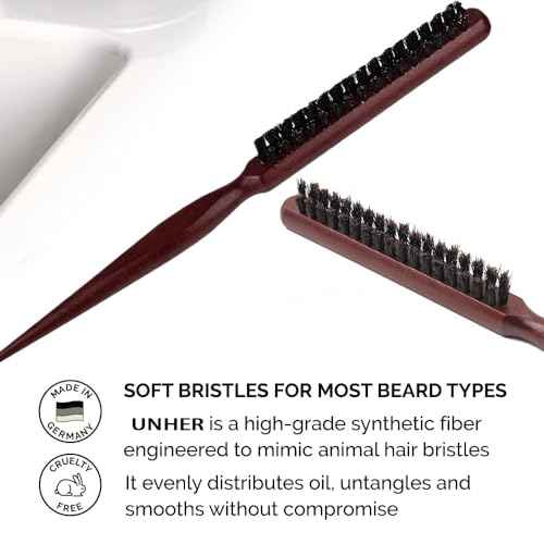 Men's Wood Hair and Beard Brush ? Soft Boar Bristles ? Massages and Exfoliates Skin and Scalp ? Ideal Men's Grooming Accessory