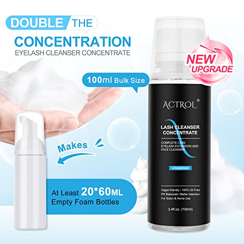 ACTROL Eyelash Cleanser Concentrate 100ml - Professional Lash Shampoo