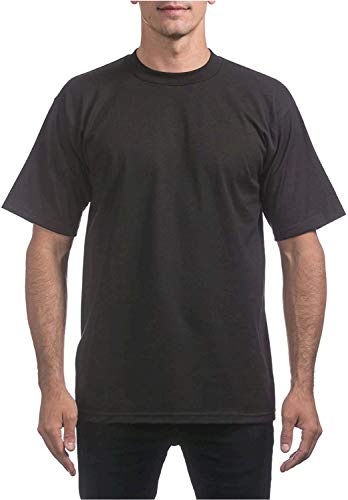 Pro Club Men's Heavyweight Cotton Short Sleeve Crew Neck T-Shirt, Black, X-Large