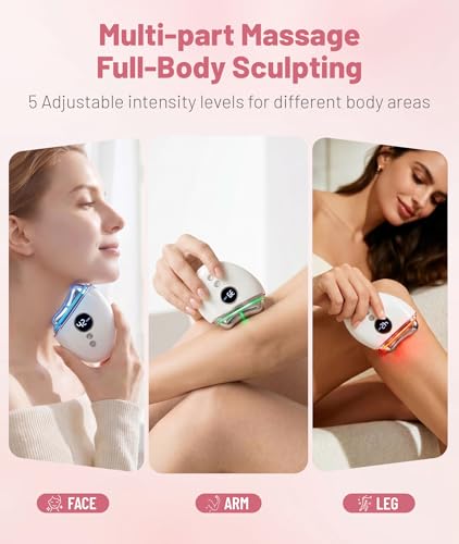 4-in-1 Red Light Therapy Gua Sha Facial Tool with Heat & Vibration