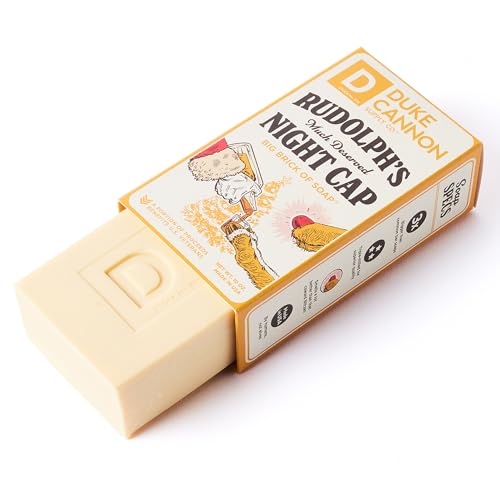 Duke Cannon Supply Co. Big Brick of Soap Bar for Men Holiday Edition - Rudolph's Much Deserved Night Cap (Cinnamon and Antique Wood Scent), 10 oz. (3 Pack)