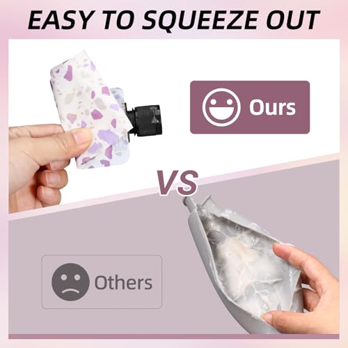 ASEVAT 3oz Leak-Proof Squeeze Pouches, 6-Pack TSA Travel