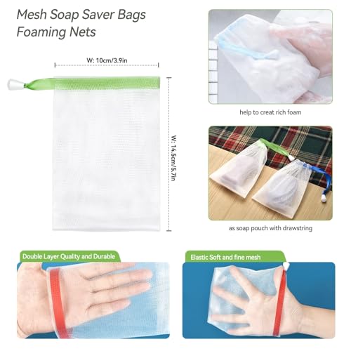 10PCS Mesh Soap Bag Exfoliating Pouch for Shower & Hand Washing