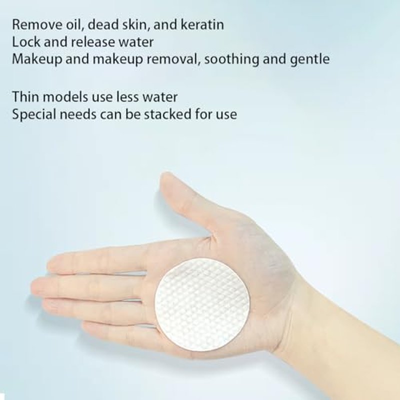 100 Disposable Soft Facial Cleansing Pads - 2.36-Inch Non-Woven Cotton