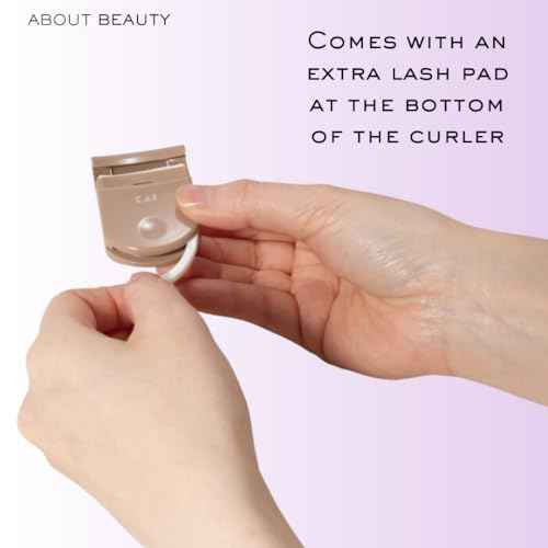 On-The-Go Compact Eyelash Curler, Includes 1 Replacement Pad, Portable Lash Curler Perfect for Travel Makeup, Ergonomic Design is Gentle on Lashes