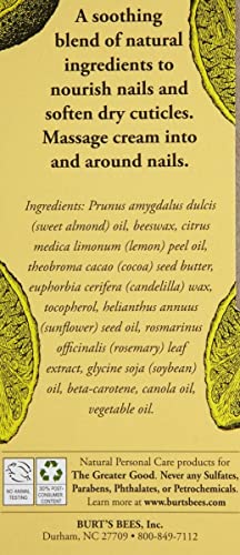 Burt's Bees Natural Lemon Butter Cuticle Cream, 0.6 oz Tin (Pack of 2)