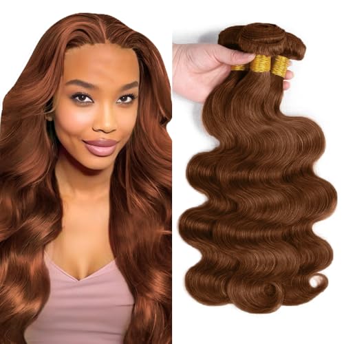 #30 Brown Body Wave Hair Bundles 20" - Brazilian Virgin Human Hair