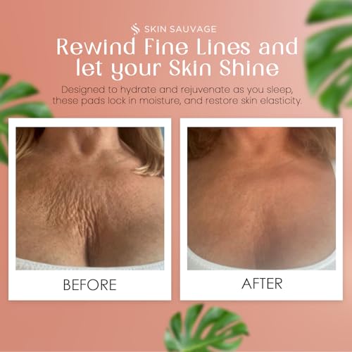 Chest and Neck Wrinkle Pads - Anti-Aging Skin Tightening Firming & Moisturizing Fine Lines Prevention - Skin-Safe Silicone Skincare Pads - Reusable Overnight Smoother for Neck & Cleavage Decolletage -