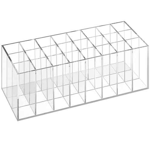 Lipstick Organizer 24 Slot Lipstick Holder Display Rack Small Clear Plastic Compact Lip Gloss Perfume Sample Mascara Holder