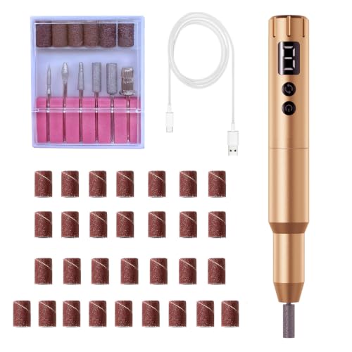 CBVCBV Rechargeable Nail Drill Kit - Professional Electric File for Gel Manicure & Pedicure