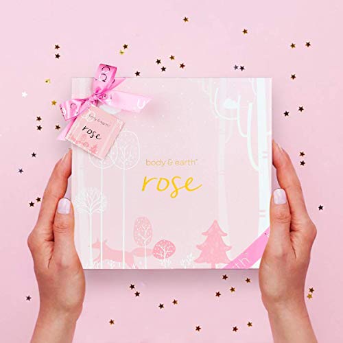 Bath and Body Gift Set for Women, Body & Earth 5 Pcs Rose Spa Set Gifts for Women, Self Care Kit, Lotion Sets for Women, Mothers Day Gifts