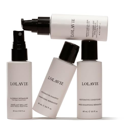 LolaVie Hair Essentials Travel Bundle | Shampoo, Conditioner, Detangler