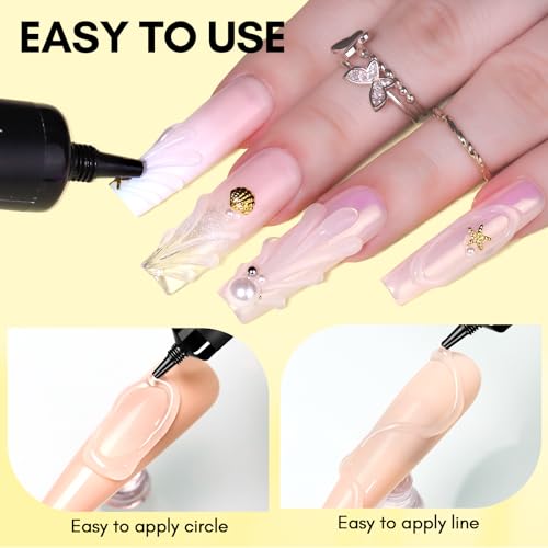 Makartt 3D Nail Gel, Sculpting Gel for Nail Art, 2 Pcs 15g DIY Craving Gel, No Wipe 3D Molding Gel for Nails Decoration Drawing Nail Gel, Manicure Sculpture Nail Charms Gel