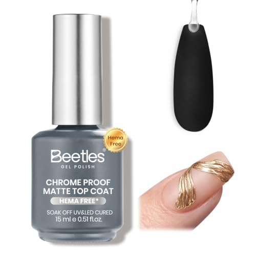 Beetles Matte Gel Top Coat D-Clear-1 for Chrome Nail Art No-Wipe UV Gel