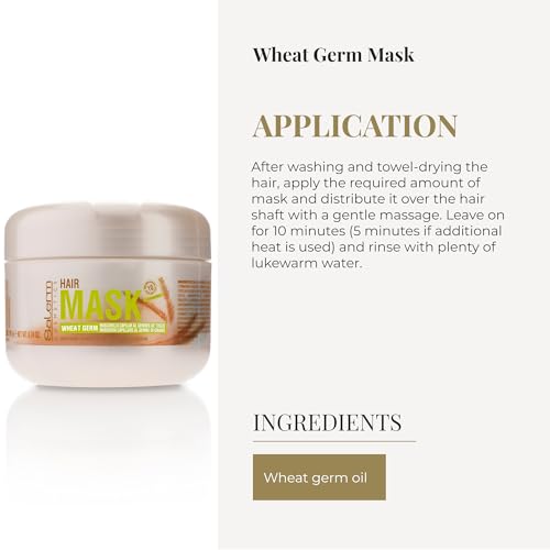SALERM - Nourishing Hair Mask - 6.74 Oz - with Wheat Germ - for Dry and Damaged Hair - Deep Hair Hydration - Shine and Brightness - Hair Strengthening