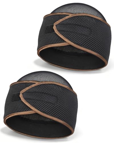 FocusCare 2-in-1 Mesh & Wrap Sleep Cap for Short Hair, Black 2 Pack