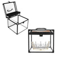 9inches Wide Pageant Crown Box Tiara Carrying Case Extra Large with Sash Holder Clear Acrylic Display Case,Toiletry and Cosmetic Organizer (Black, 230 * 230 * 190mm)