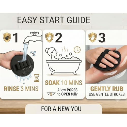 Exfoliating Bath Glove - Gentle Rubber Body Scrubber