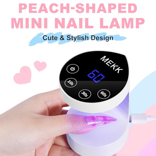 MEKK White Mini UV Nail Curing Lamp, Auto-Sensor Hand & Foot Gel Light