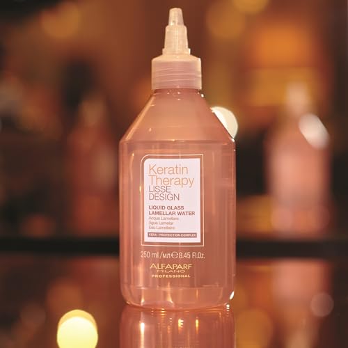 ALFAPARF MILANO Keratin Therapy Lisse Design Liquid Glass Lamellar Water for Visibly Shiny and Frizz-Free Hair - Glossy Lamination Treatment and Detangler (8.45 fl oz / 250 ml)