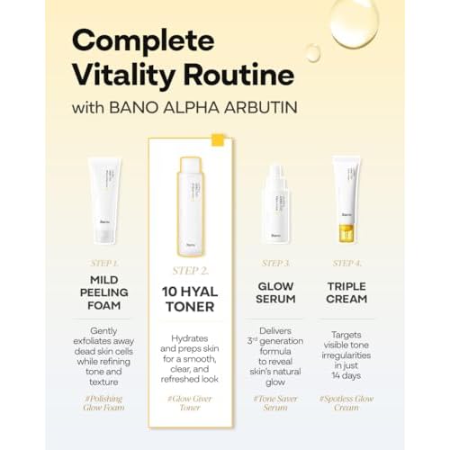 Alpha Arbutin Toner ? Hydrating Exfoliating Toner with Niacinamide, Hyaluronic Acid, PHA & Salicylic Acid | Glow & Uneven Tone | Korean Skincare for Sensitive Skin | Fragrance-Free | 4.05 fl oz