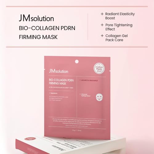 JMsolution Bio Collagen PDRN Firming Mask ? Anti-Aging Hydrogel Mask with high intensive ampoule & Salmon DNA ? Skin Lifting & Wrinkle Care(4 Sheets)