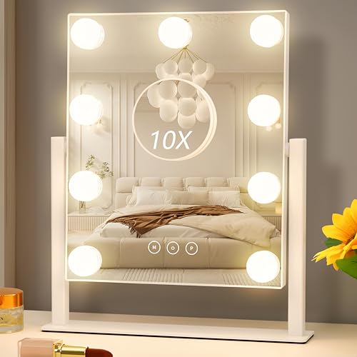 Hollywood Vanity Mirror with Lights, 9 LED Bulbs, 3 Color Modes