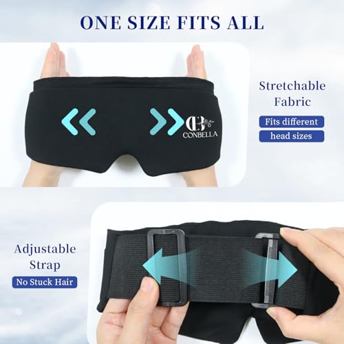 Cooling Eye Mask for Puffy Eyes, Gel Eye Mask, Cold Compress for Puffiness, Migraines, Headache, Dark Circles, Reusable, Flexible, Cooling Sleep Mask Long-Lasting Comfort for Men Women