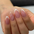 French Press On Nails Almond Medium 32pc Kit with Gel Finish